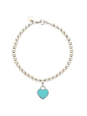 Tiffany & Co Return to Blue Heart Tag Beads Bracelet